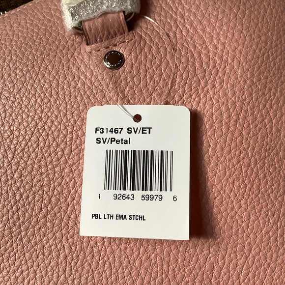 Coach Emma Satchel Crossbody Bag Pebble Leather Petal - Picture 16 of 16